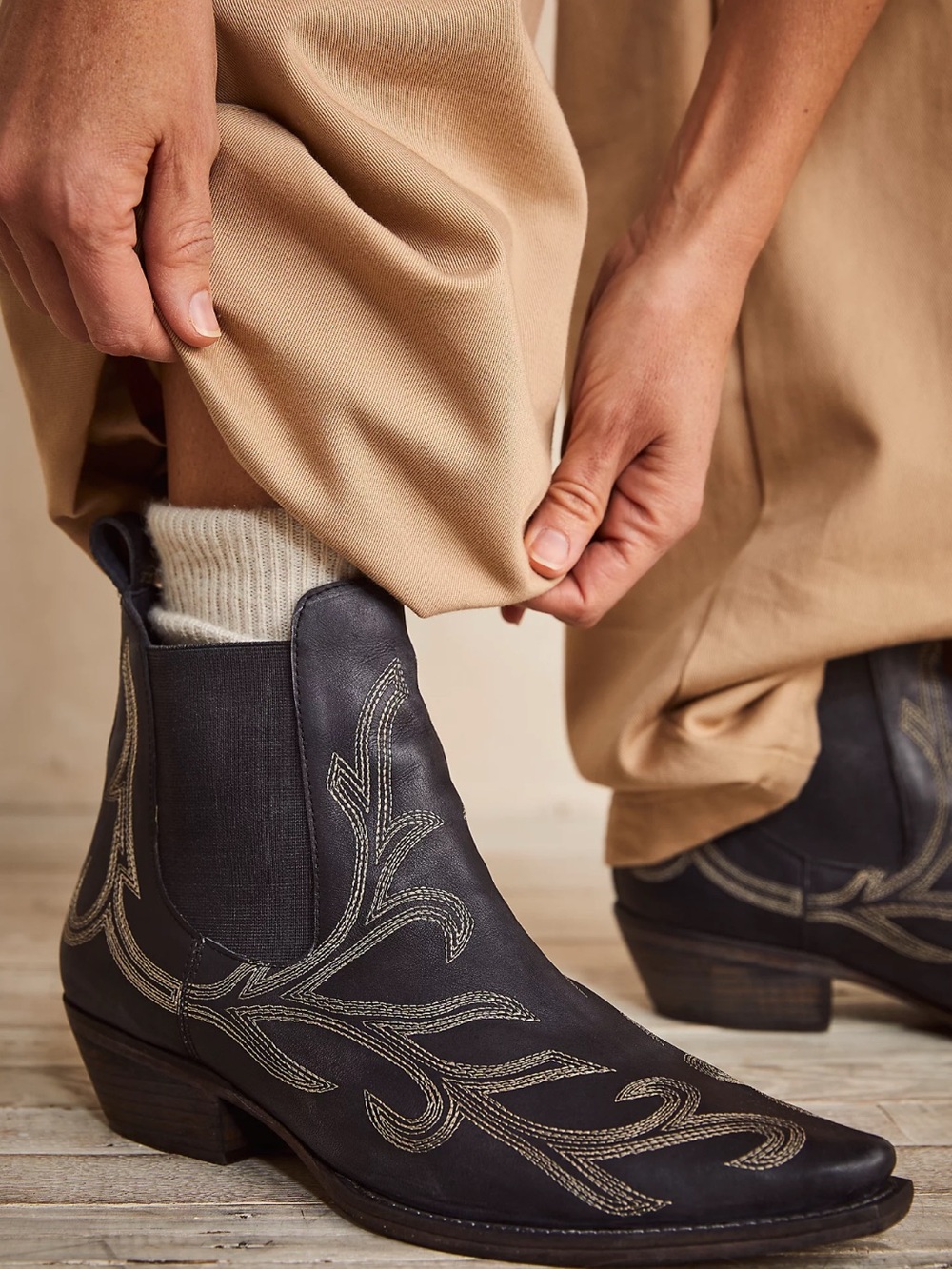 Free People Black Western-Style. Wayward Western Boot.